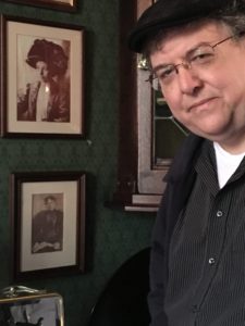 Author Richard Behrens finds Lizzie Borden's photo (lower left) in the Sherlock Holmes Museum ona recent trip to London's Baker Street